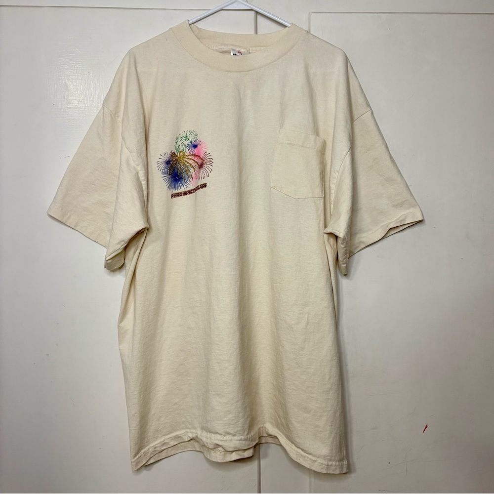 Vintage 90s Cream Fireworks Pyro Spectaculars Single Stitch Graphic T Shirt
